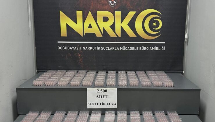 Doğubayazıt’ta 2 Bin 500 Adet Sentetik Ecza Maddesi Ele Geçirildi