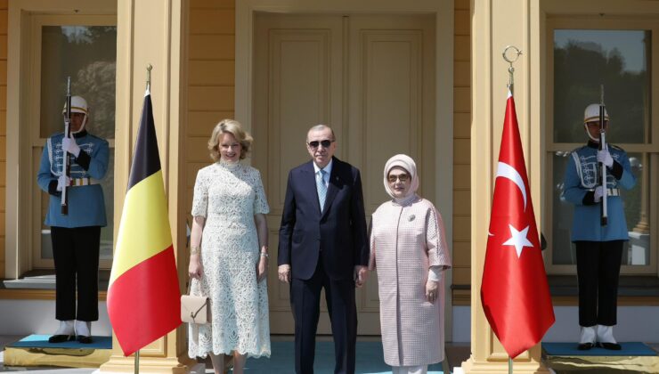 Cumhurbaşkanı Erdoğan Vahdettin Köşkü’nde Belçika Kraliçesi Mathilde’yi Kabul Etti